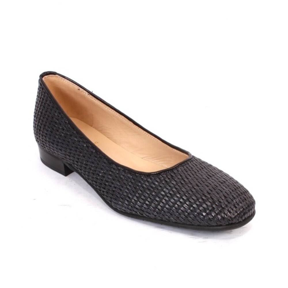 Luca Grossi 344 Black Raffia Leather Pumps Shoes